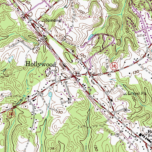 Topographic Map of Hollywood, MD