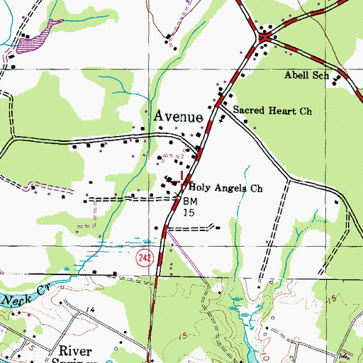 Topographic Map of Holy Angels Church, MD