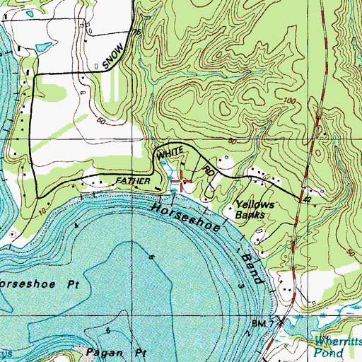 Topographic Map of Horseshoe Bend, MD