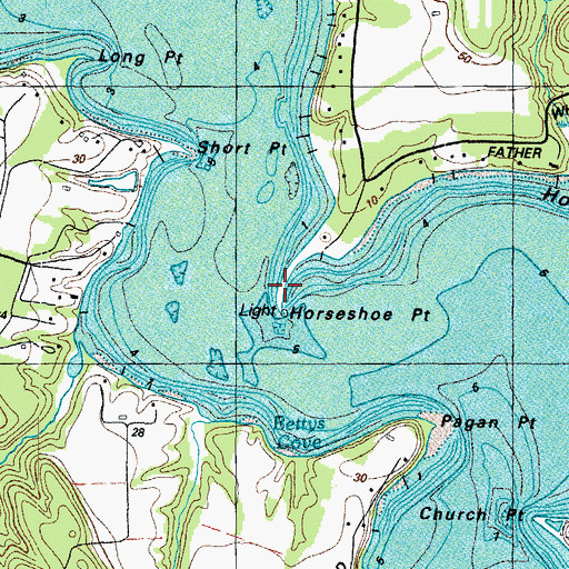 Topographic Map of Horseshoe Point, MD