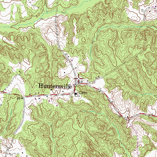 Topographic Map of Huntersville, MD