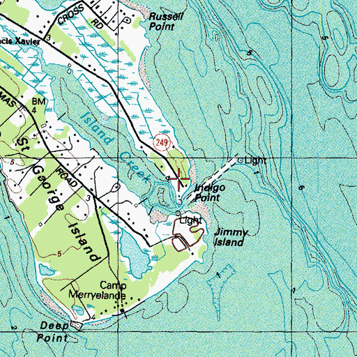 Topographic Map of Indigo Point, MD