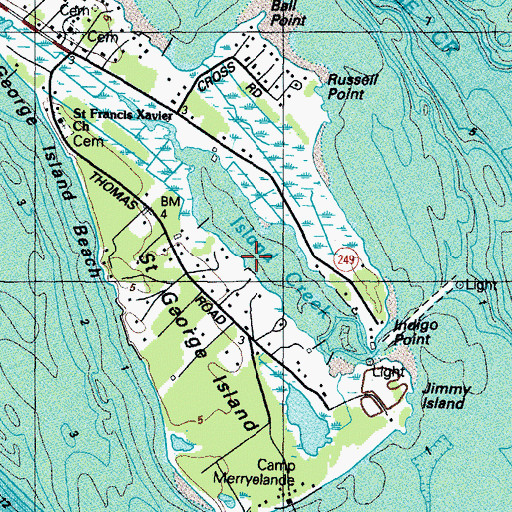 Topographic Map of Island Creek, MD