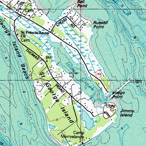 Topographic Map of Island Creek, MD