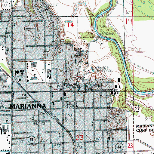 Topographic Map of Lee County Courthouse, AR