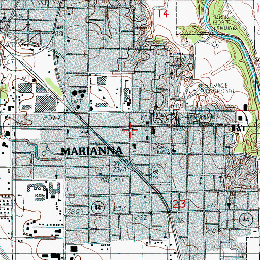 Topographic Map of Marianna Missionary Baptist Church, AR