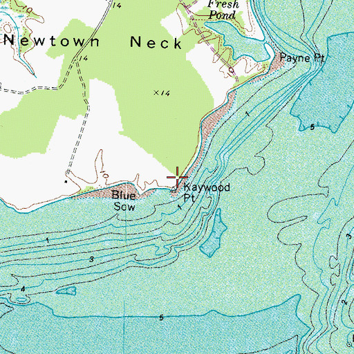Topographic Map of Kaywood Point, MD