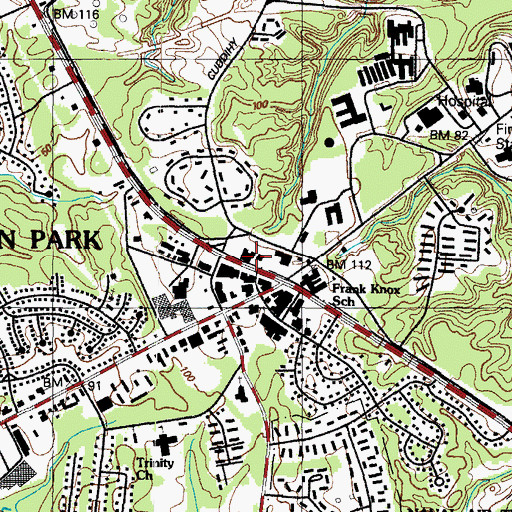 Topographic Map of Lexington Park, MD
