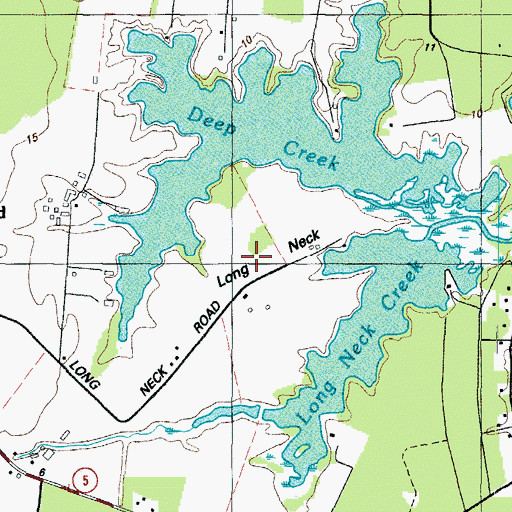 Topographic Map of Long Neck, MD