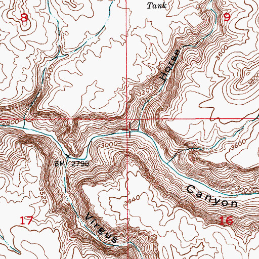 Topographic Map of Horse Camp Canyon, AZ