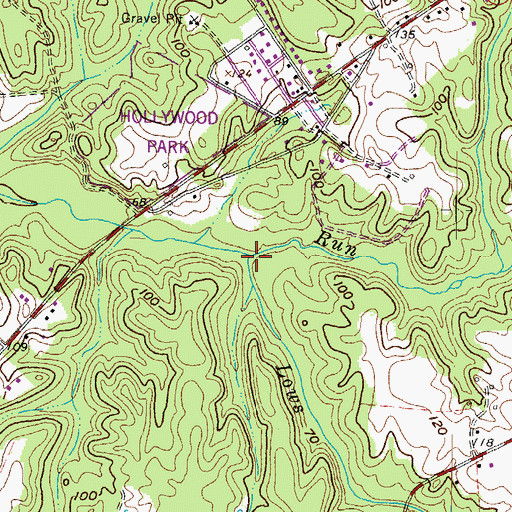 Topographic Map of Lows Run, MD