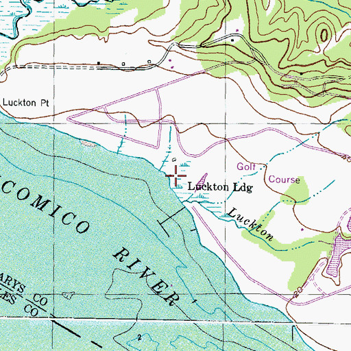 Topographic Map of Luckton Landing, MD