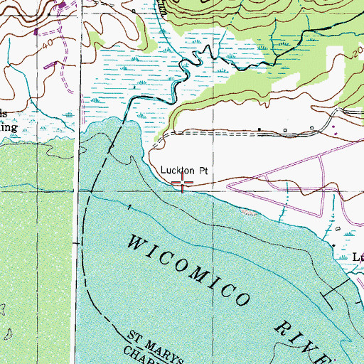 Topographic Map of Luckton Point, MD