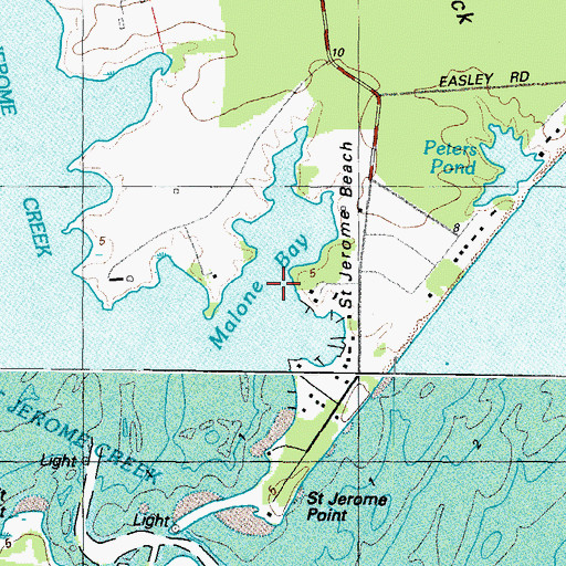 Topographic Map of Malone Bay, MD