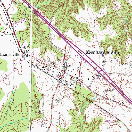 Topographic Map of Mechanicsville, MD