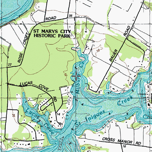 Topographic Map of Milburn Creek, MD