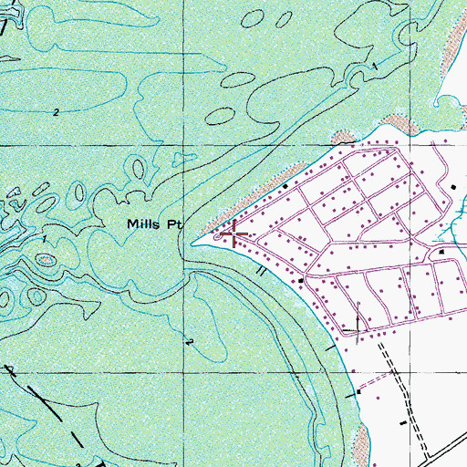 Topographic Map of Mills Point, MD
