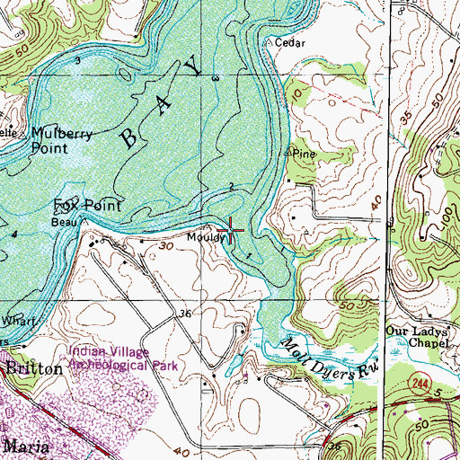 Topographic Map of Moll Dyers Run, MD