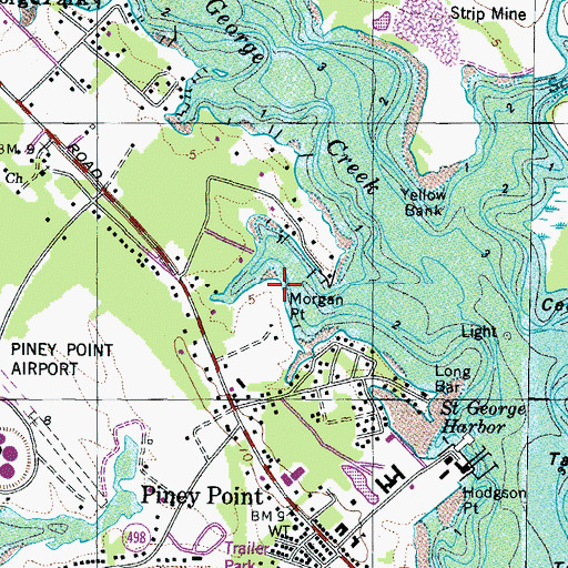 Topographic Map of Morgan Point, MD