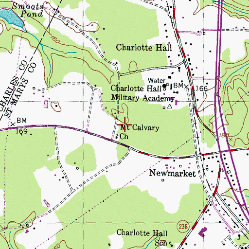 Topographic Map of Mount Calvary Church, MD