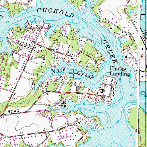 Topographic Map of Nats Creek, MD