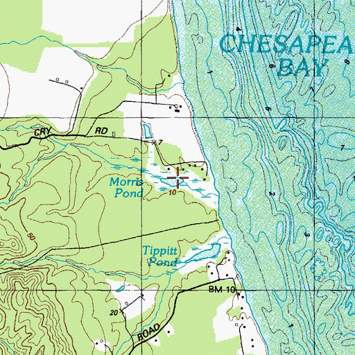 Topographic Map of Norris Pond, MD