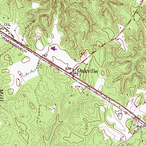 Topographic Map of Oakville, MD