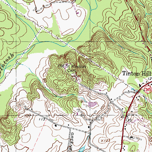 Topographic Map of Old Saint Aloysius Cemetery, MD