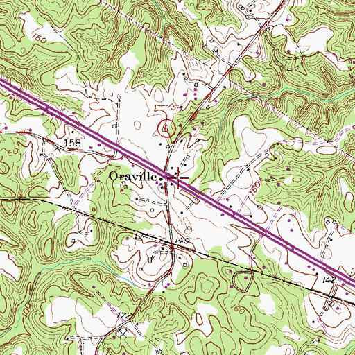 Topographic Map of Oraville, MD