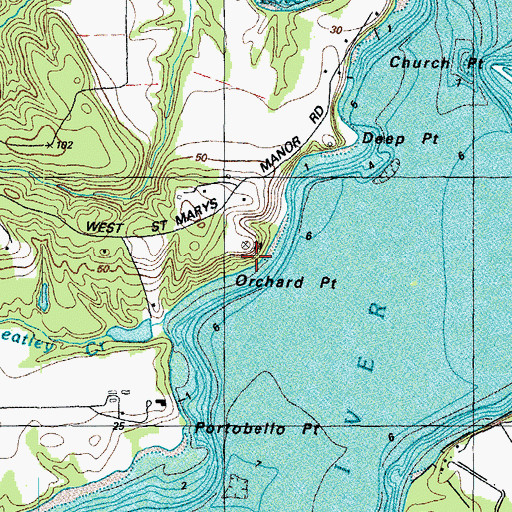 Topographic Map of Orchard Point, MD