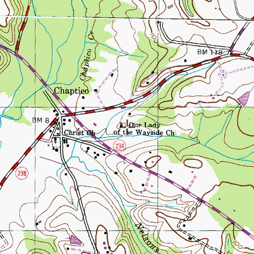 Topographic Map of Our Lady of the Wayside Church, MD