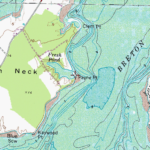 Topographic Map of Payne Point, MD