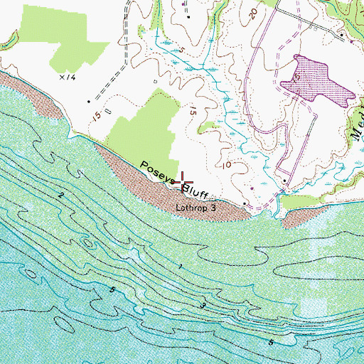 Topographic Map of Poseys Bluff, MD