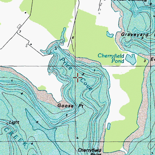 Topographic Map of Price Cove, MD