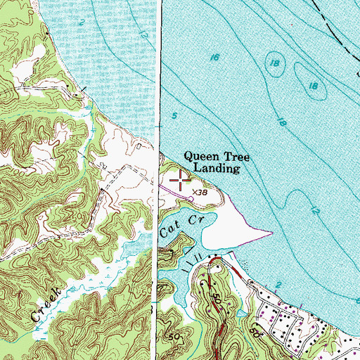 Topographic Map of Queen Tree Landing, MD