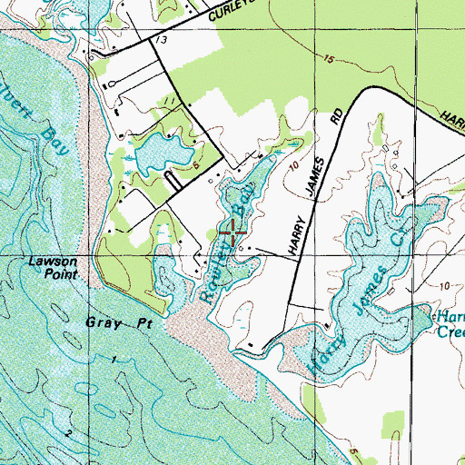 Topographic Map of Rowley Bay, MD