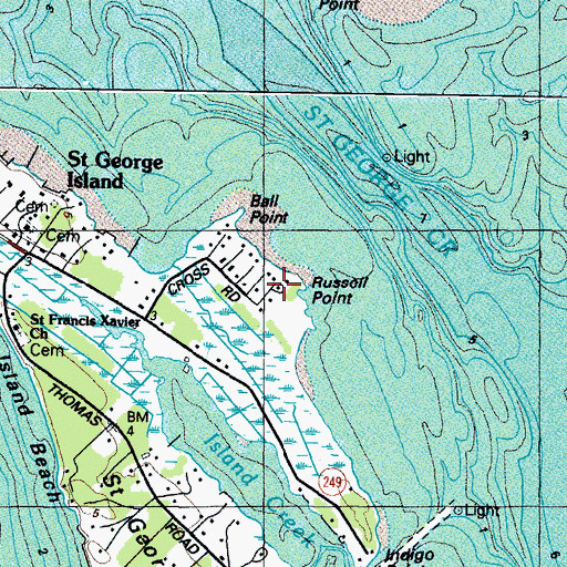 Topographic Map of Russell Point, MD
