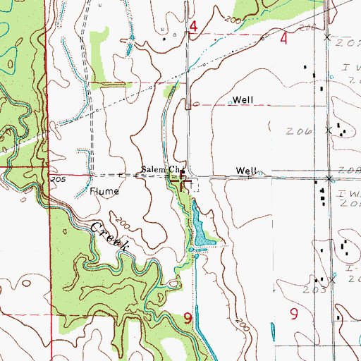 Topographic Map of Salem School (historical), AR