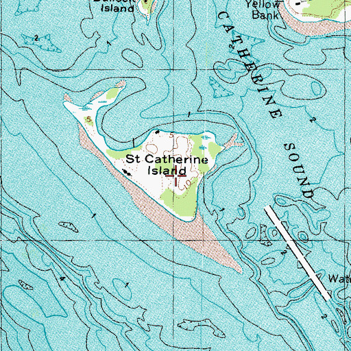 Topographic Map of Saint Catherine Island, MD