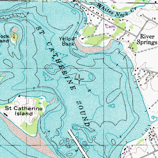 Topographic Map of Saint Catherine Sound, MD