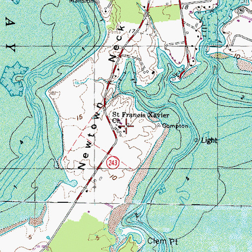 Topographic Map of Saint Francis Xavier Church, MD