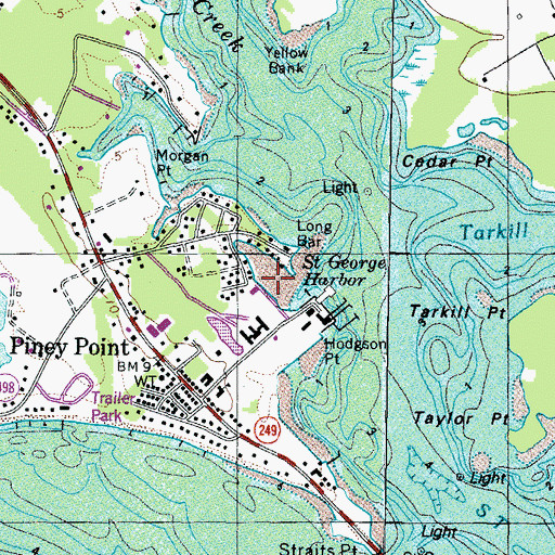 Topographic Map of Saint George Harbor, MD