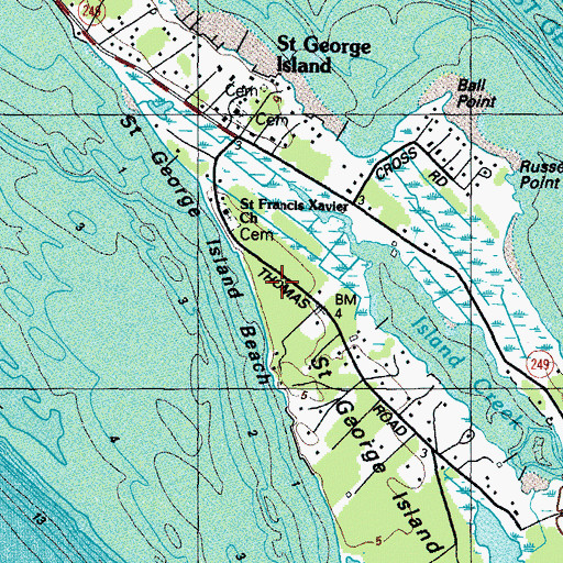 Topographic Map of Saint George Island, MD
