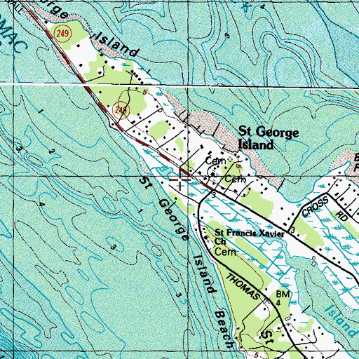 Topographic Map of Saint George Island, MD