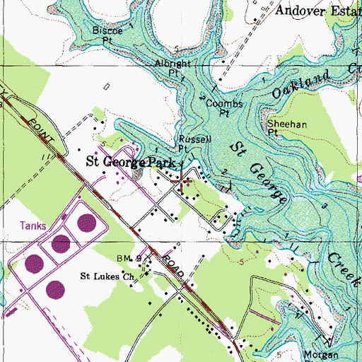 Topographic Map of Saint George Park, MD