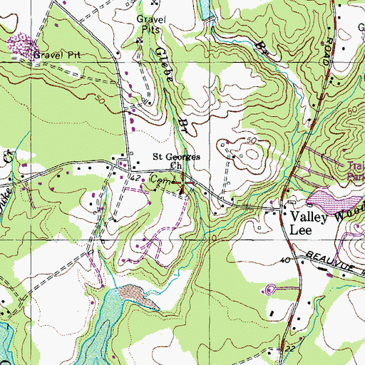 Topographic Map of Saint Georges Church, MD