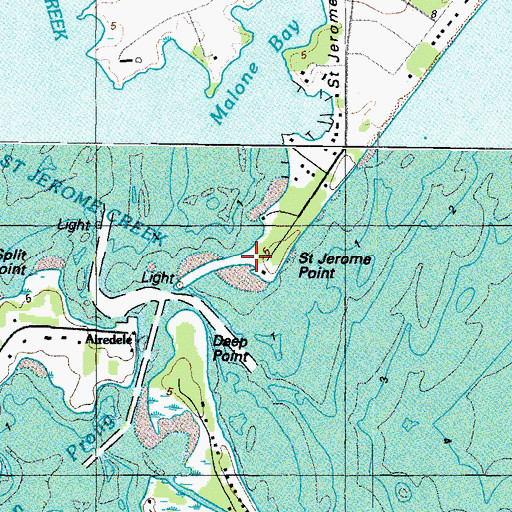 Topographic Map of Saint Jerome Point, MD