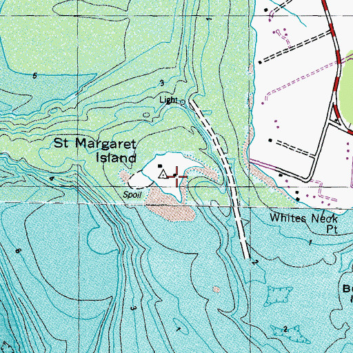 Topographic Map of Saint Margaret Island, MD