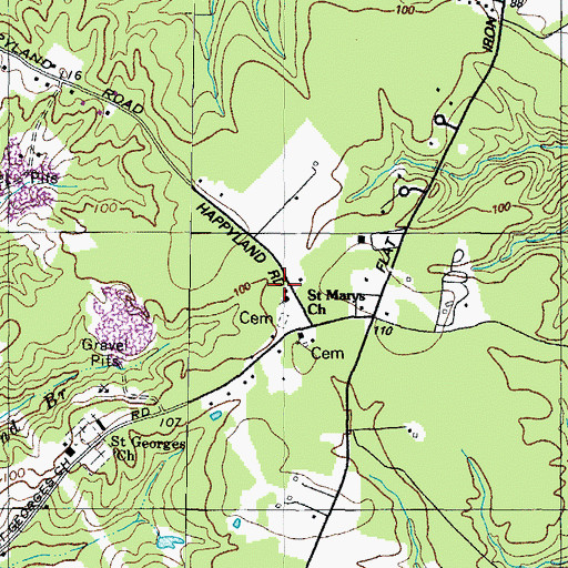 Topographic Map of Saint Marys Church, MD