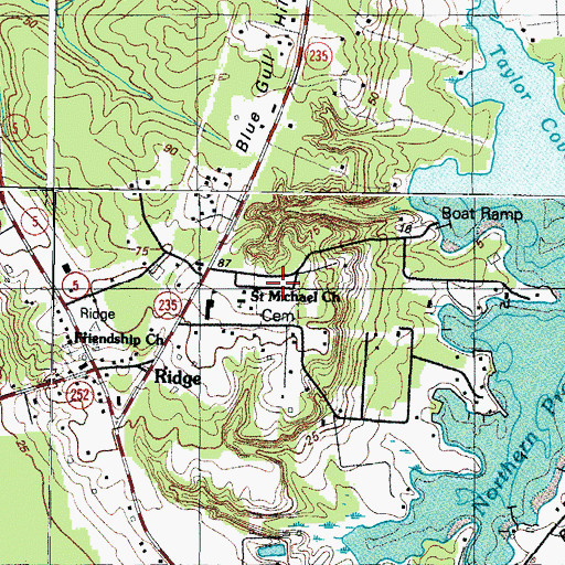 Topographic Map of Saint Michael Parish Cemetery, MD